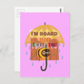 「私はボードだ – 私は恋しく思あなた:あよくはしゃぐあ&プニーあいさつ ポストカード (正面/裏面)