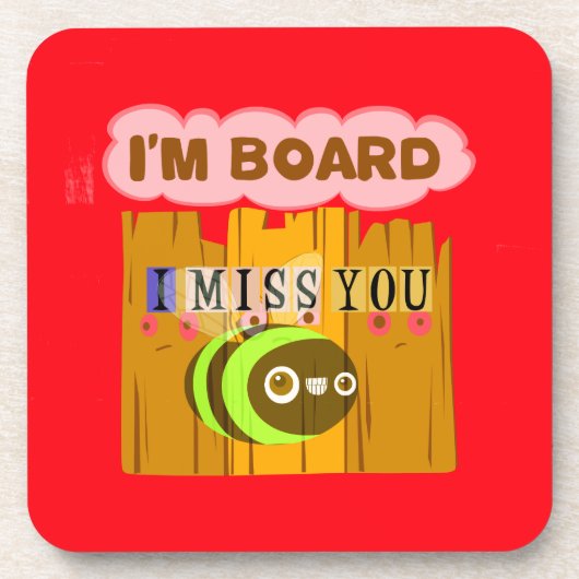 私はボード、私はあなた恋しく思はビートプリント/グラフィック コースター (正面)