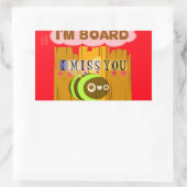 私はボード、私はあなた恋しく思はビートプリント/グラフィック 長方形シール (バッグ)