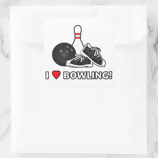私はボーリングと靴とピンが大好き スクエアシール (バッグ)