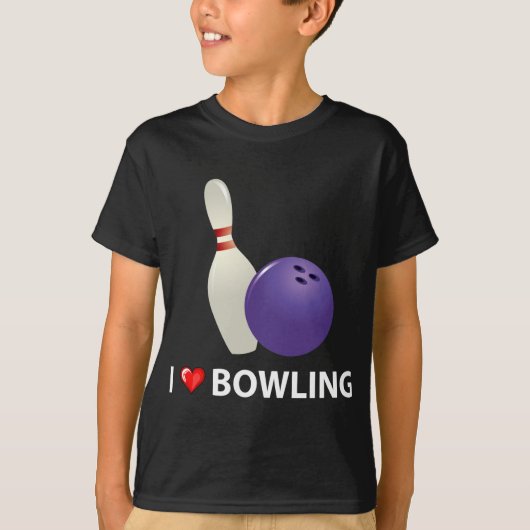 私はボーリングをすることを愛します Tシャツ (正面)