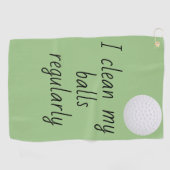 私はボールを定期的にユーモアで拭おもしろいく ゴルフタオル (横)
