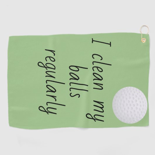 私はボールを定期的にユーモアで拭おもしろいく ゴルフタオル (横)