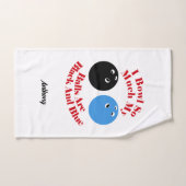 私はボールを非常に多く黒と青のボーリング ハンドタオル (ハンドタオル)