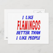 私はポストカーよりもフラミンゴのほうが好きだ ポストカード (正面/裏面)