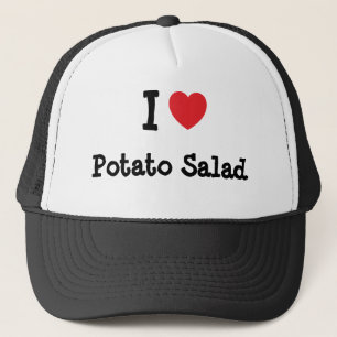 私はポテトサラダのハートTシャツが大好き キャップ