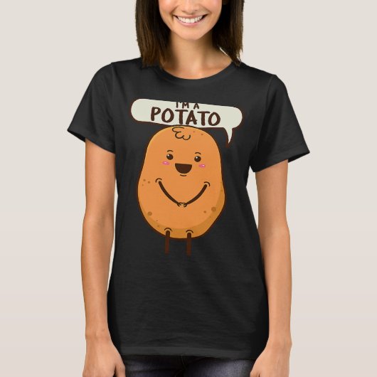 私はポテトスパッドビーガン根野菜ターターアイディア Tシャツ (正面)