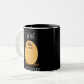 私はポテトファンのためのポテトのデザインを愛します ツートーンマグカップ (正面左)