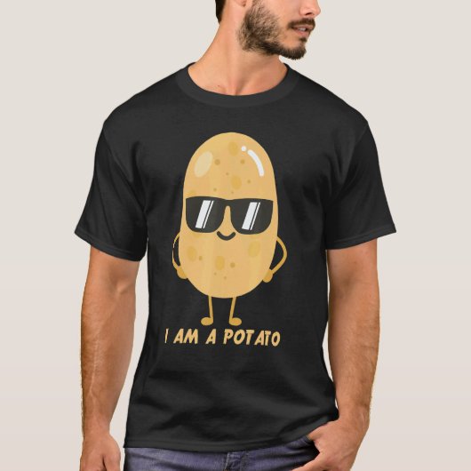 私はポテト炭水化物ヴィーガン Tシャツ (正面)