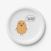 私はポテト誇りを持ったで ペーパープレート (正面)
