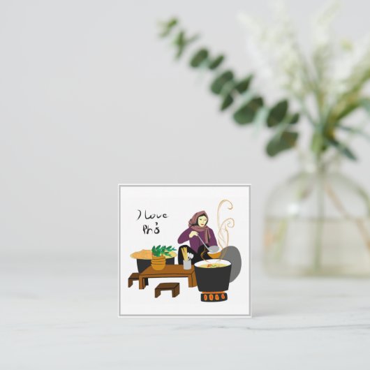 私はポボが大好きです スクエア名刺 (スタンド正面)