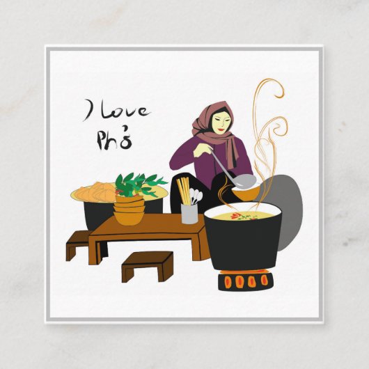 私はポボが大好きです スクエア名刺 (正面)