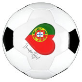 私はポルトガル国旗の色のハートサッカーボールが大好き サッカーボール (回転)