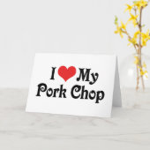 私はポークチョップが大好き カード (黄色い花)