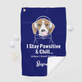 私はポーシティブとチルドグビーグルおもしろいー ゴルフタオル (インサイチュ)
