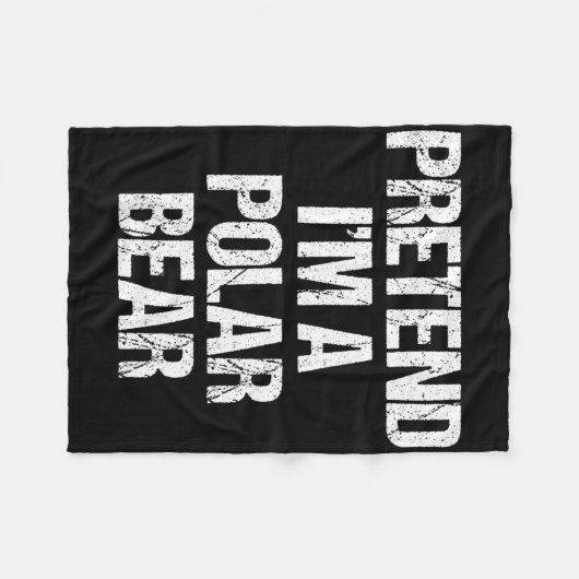 私はポーラベアの衣装を着た怠け者おもしろいのハロウ フリースブランケット (正面(横))