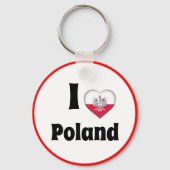私はポーランドとポーランドのハート、旅行/スポーツが大好き キーホルダー (正面)
