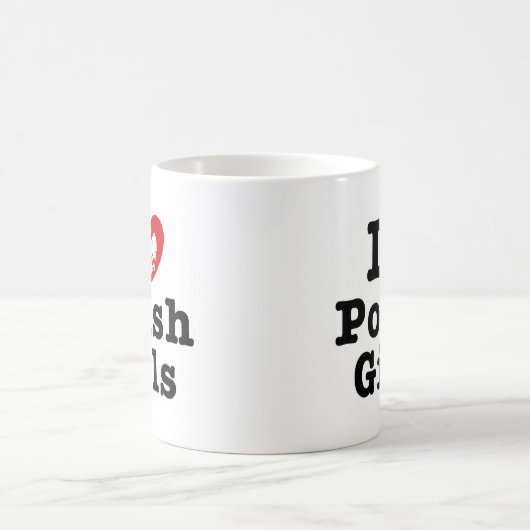 私はポーランドの女の子が大好き コーヒーマグカップ (中央)