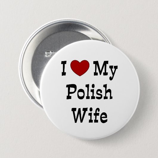 私はポーランドの妻を愛している 缶バッジ (正面&裏面)