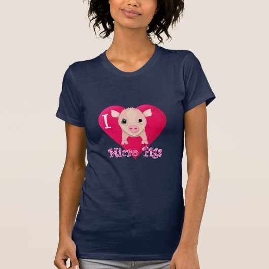 私はマイクロブタを愛します Tシャツ (正面)