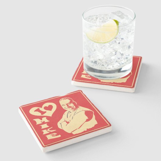 "私はマイク" Costerを好みます ストーンコースター (横)