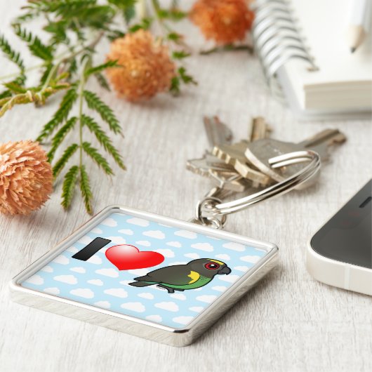 私はマイヤーのオウムを愛します キーホルダー (側面)