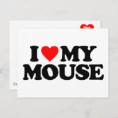私はマウスが大好き ポストカード (正面/裏面)