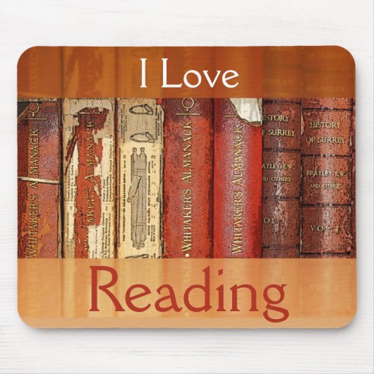 私はマウスパッドを読むことを愛します マウスパッド (正面)