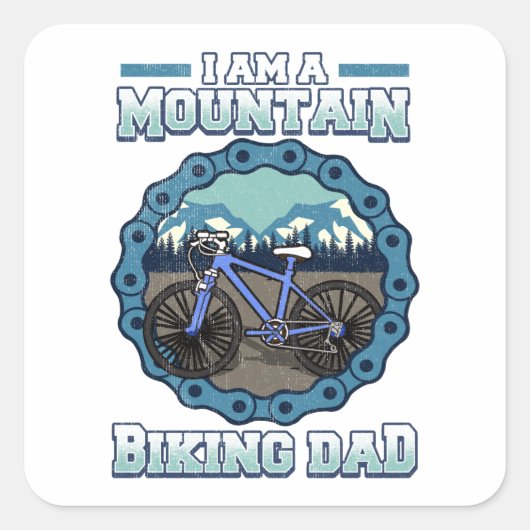 私はマウンテンバイクパパ スクエアシール (正面)