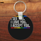 私はマウンド幽霊のよく出るLgbtプライドLgbtヶ月Lgbt Flが大好き キーホルダー (正面)