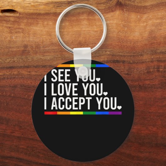 私はマウンド幽霊のよく出るLgbtプライドLgbtヶ月Lgbt Flが大好き キーホルダー (正面)