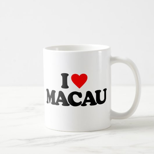 私はマカウを愛します コーヒーマグカップ (右)