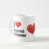 私はマカロニを愛します+そしてチーズ コーヒーマグカップ (正面左)