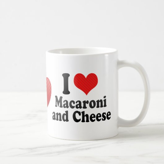 私はマカロニを愛します+そしてチーズ コーヒーマグカップ (右)