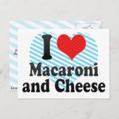 私はマカロニを愛します+そしてチーズ ポストカード (正面/裏面)