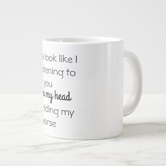 私はマグに見える聞かもしれない ジャンボコーヒーマグカップ (正面右)