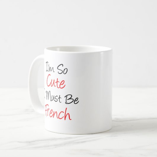 私はマグに違いない可愛フランスのい コーヒーマグカップ (正面左)