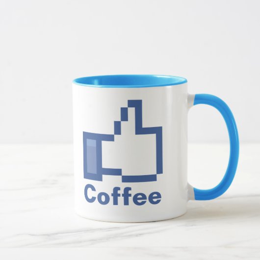 私はマグの上のコーヒーFB Facebook親指を好みます マグカップ (右)