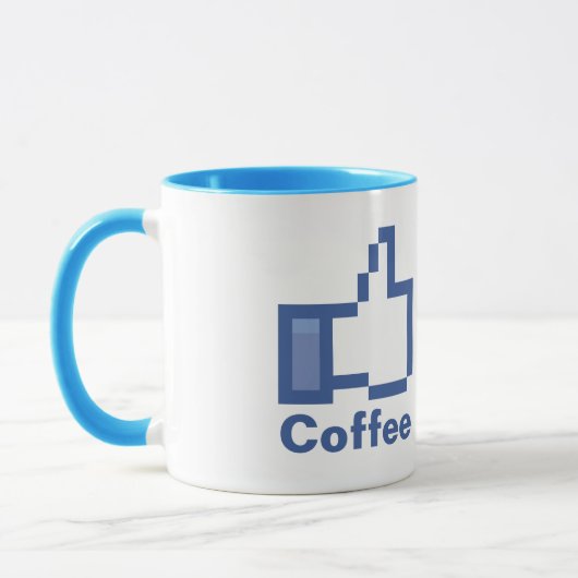 私はマグの上のコーヒーFB Facebook親指を好みます マグカップ (左)