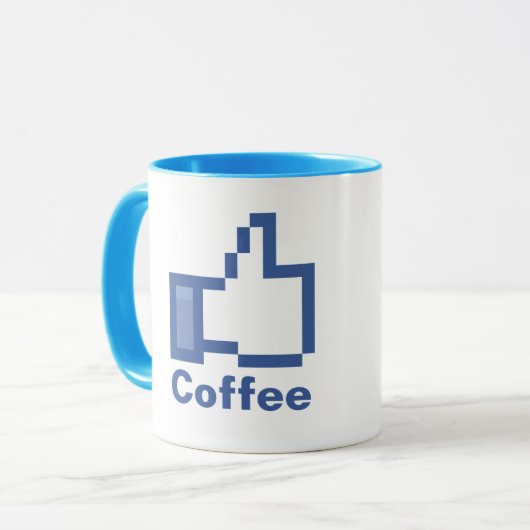 私はマグの上のコーヒーFB Facebook親指を好みます マグカップ (正面左)
