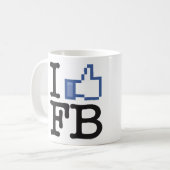 私はマグの上のFB Facebookの親指を好みます コーヒーマグカップ (正面左)