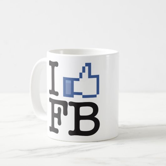 私はマグの上のFB Facebookの親指を好みます コーヒーマグカップ (正面左)