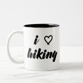 私はマグをハイキングすることを愛します ツートーンマグカップ