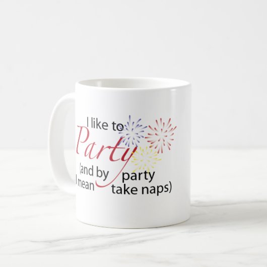 私はマグをパーティを楽しむのを好みます コーヒーマグカップ (正面左)