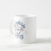 私はマグを手飛んでいるで書いた方がいい コーヒーマグカップ (正面左)