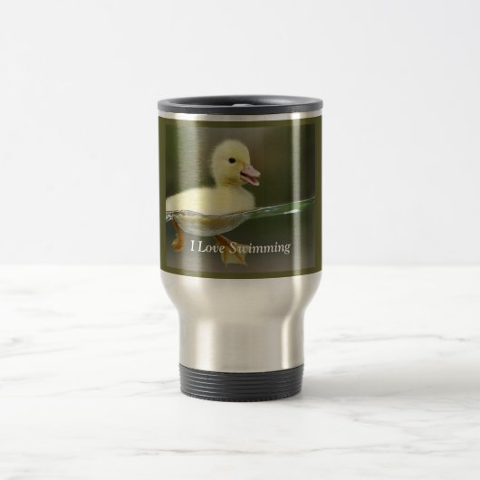 私はマグを泳ぐことを愛します トラベルマグ (中央)
