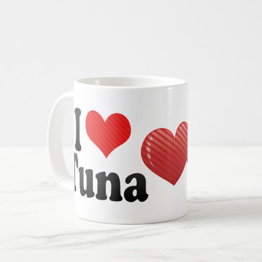 私はマグロを愛します コーヒーマグカップ (正面左)