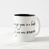 私はマグ機知比べに挑戦します ツートーンマグカップ (正面右)