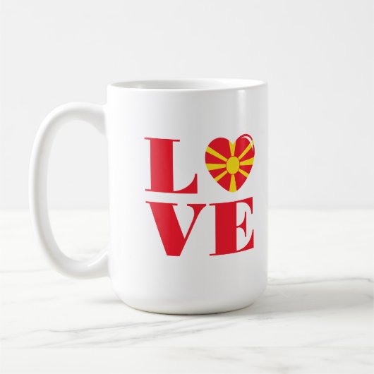 私はマケドニアが大好き コーヒーマグカップ (左)