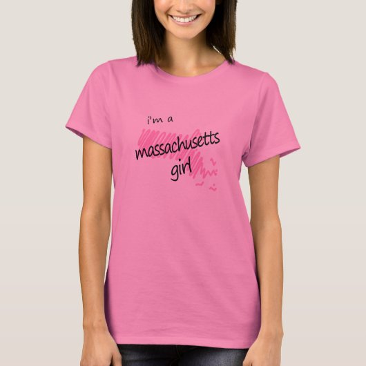 私はマサチューセッツ女の子です Tシャツ (正面)